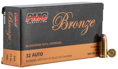 741569070041 PMC 32A Bronze 32 ACP 71 gr Full Metal Jacket 50 Per B...
