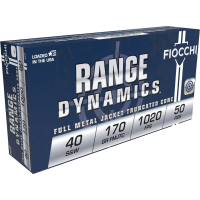 762344001074 ** Fiocchi Range Dynamics .40 S&W 170gr FMJ Truncated ...