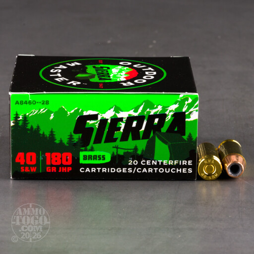 092763600177 Sierra Outdoor Master Handgun Ammo 40 S&W 180 gr. JHP ...
