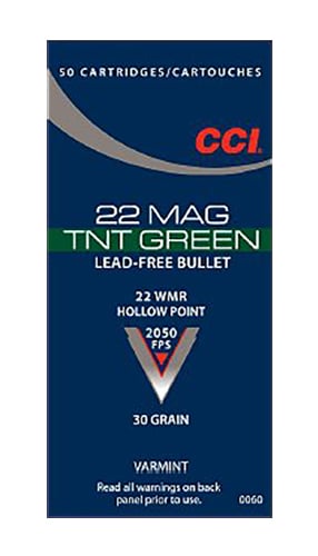 076683000606 Per Round – ** CCI 22MAG TNT Green Lead-Free Hollow Po...