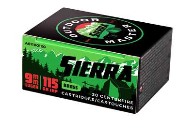092763600139 Sierra Outdoor Master, 9MM, 115Gr, Jacketed Hollow Poi...