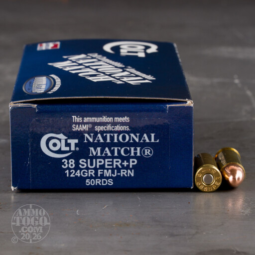 091037683366 38 Super - +P 124 Grain FMJ - Colt National Match - 50...