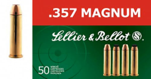 754908500758 Sellier & Bellot SB357L Handgun 357Mag 158gr Lead Flat...