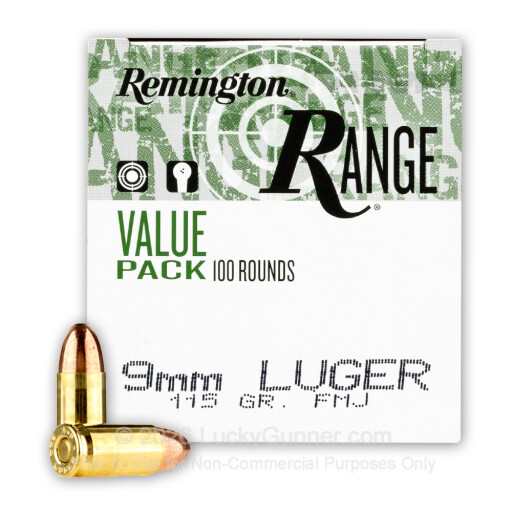 047700490601 Remington Ammunition Range 9mm Luger 115 gr Full Metal...