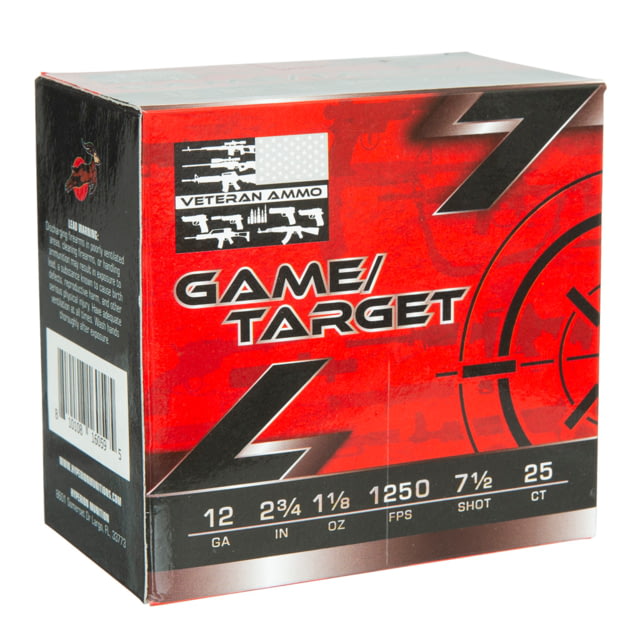 810108160595 Veteran Ammo Game & Target Load 12 Gauge 2 3/4 in 1 1/...