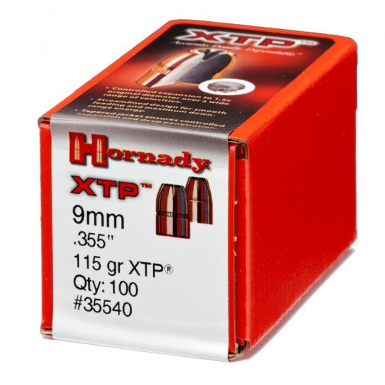 090255235548 Hornady 9mm Cal (.355 Dia) Reloading Bullets H35540 11...