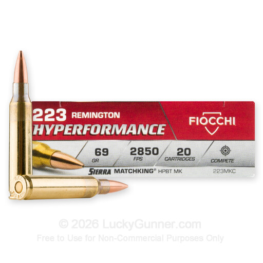762344704166 Fiocchi 223MKC Exacta Match 223 Rem 69 gr Sierra Match...