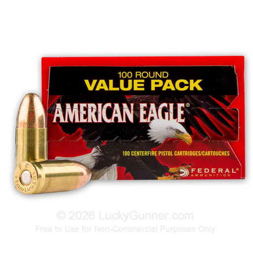 029465062477 Federal AE9DP100 American Eagle Handgun 9mmLuger 115gr...