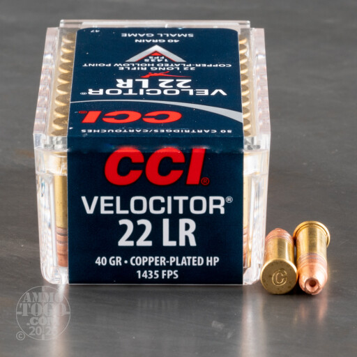 076683000477 CCI 0047 Velocitor Rimfire 22LR 40gr Copper Plated Hol...