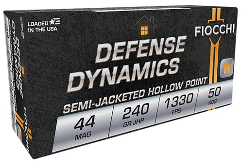 762344705163 Fiocchi 44D500 Defense Dynamics 44 Mag 240 gr Semi-Jac...