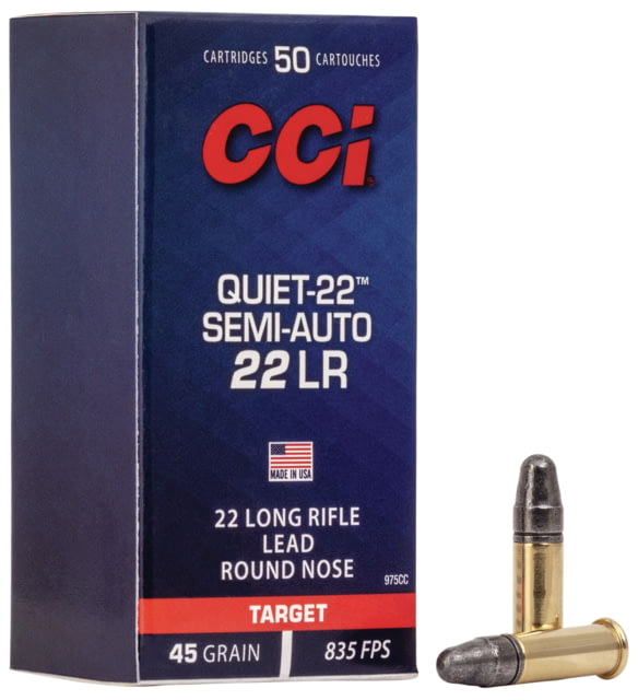 604544647495 CCI Quiet Ammunition - 22 Long Rifle - 45 grain Lead R...