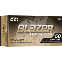 604544700145 ** CCI Blazer 9mm 115 Grain Jacketed Hollow Point - 50...