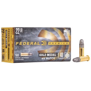 029465057381 ** Federal Premium Gold Medal HV .22 LR Rimfire Ammuni...
