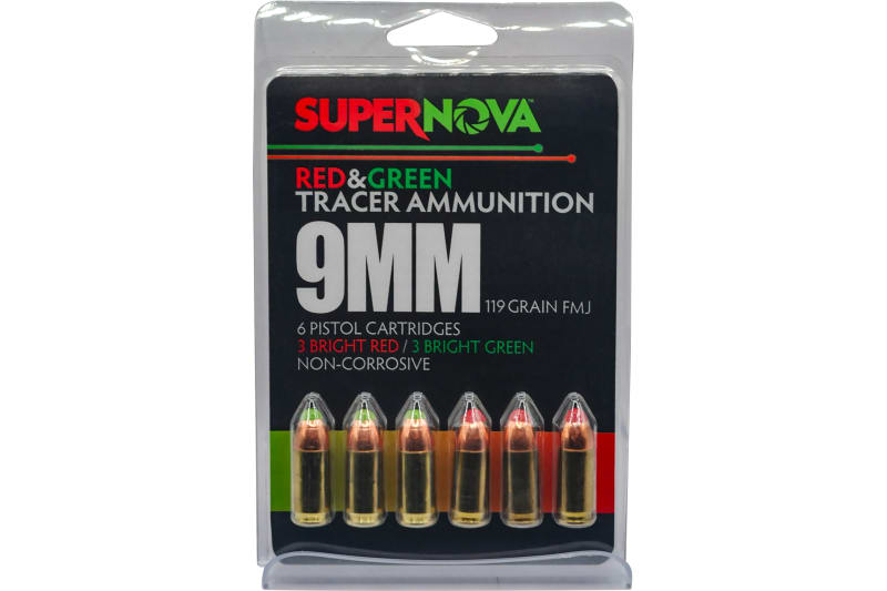 860014631726 Piney Mountain Ammunition PMSN9MMMP Green/Red Tracer 9...