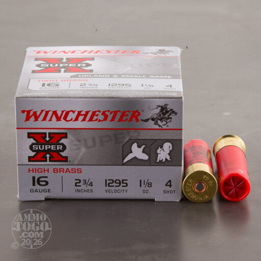 020892006126 16 Gauge - 2-3/4" 1-1/8oz. #4 Shot - Winchester Super-...