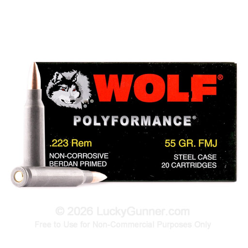 645611223662 Wolf 223 Rem Ammunition WPA Polyformance 55 Grain Full...