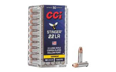 076683000507 CCI Stinger Ammunition - 22 Long Rifle - 32 Grain Copp...