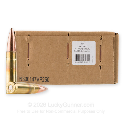 4806015501886 300 AAC Blackout - 147Grain FMJ - American Quality Am...