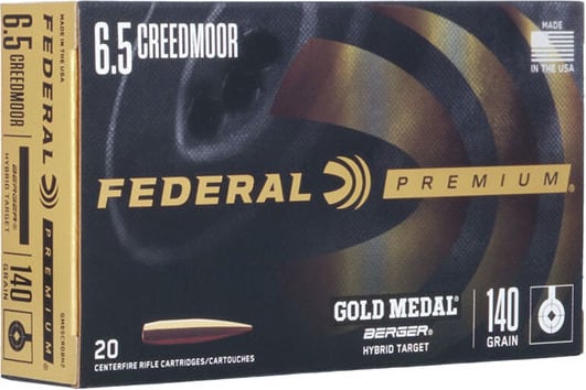 604544662436 Federal GM65CRDBH2 Premium Gold Medal 6.5Creedmoor 140...