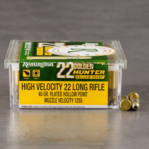 047700212517 Per Round – ** Remington Golden Hunter .22LR Ammunitio...