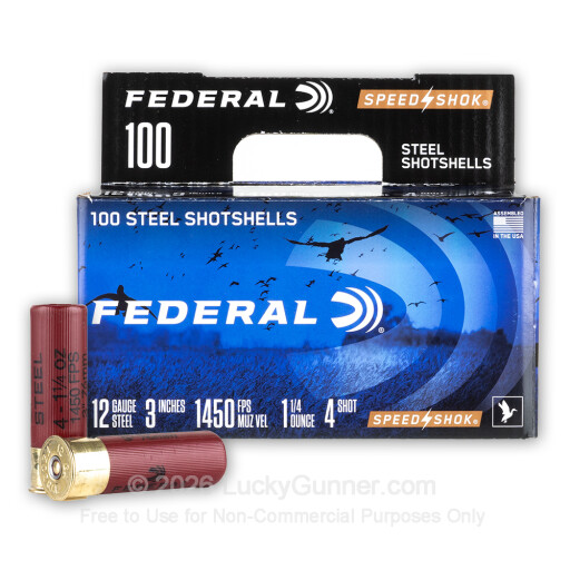 604544651522 Federal WF1421004 Speed-Shok 12Gauge 3" 1 1/4oz 4Shot ...