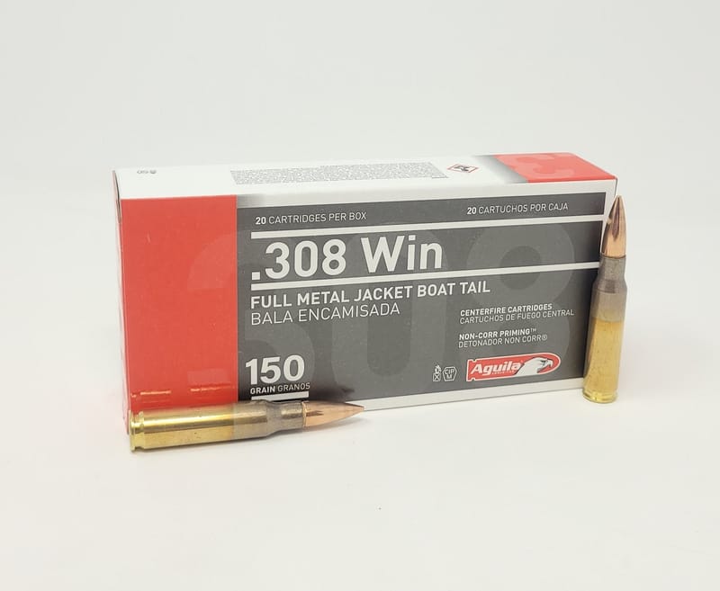 640420010083 Aguila 308 Win Ammunition 1E308110 150 Grain Full Meta...