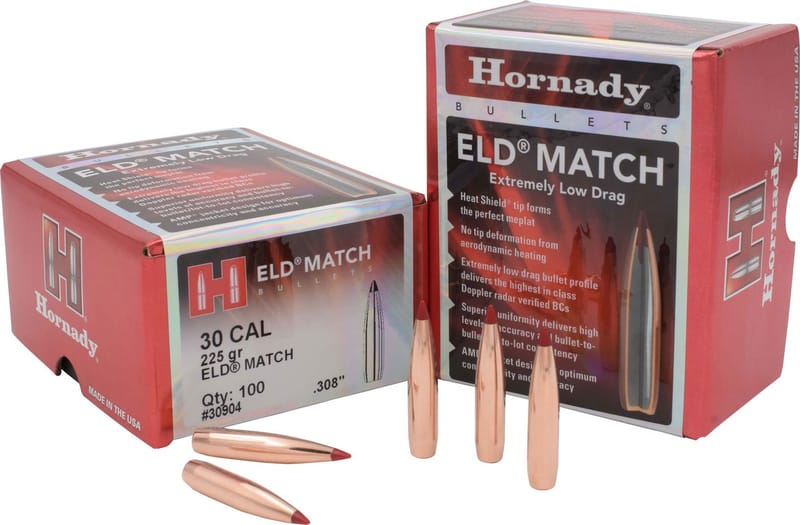 090255309041 Hornady 30904 ELD Match 30 Cal .308 225 gr Extremely L...