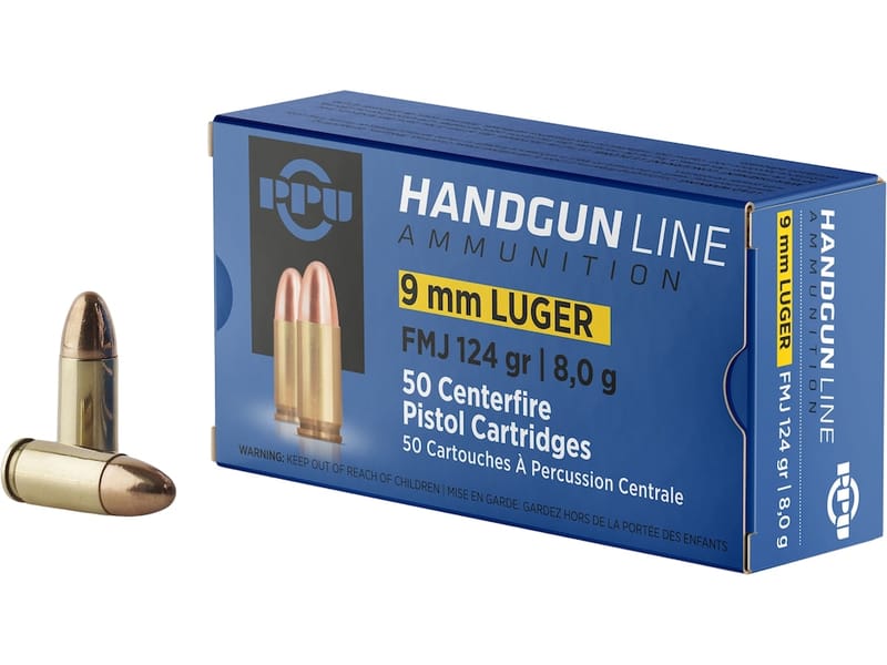 8605003813262 ** PPU 9mm Luger Handgun Ammo - 124gr Full Metal Jack...