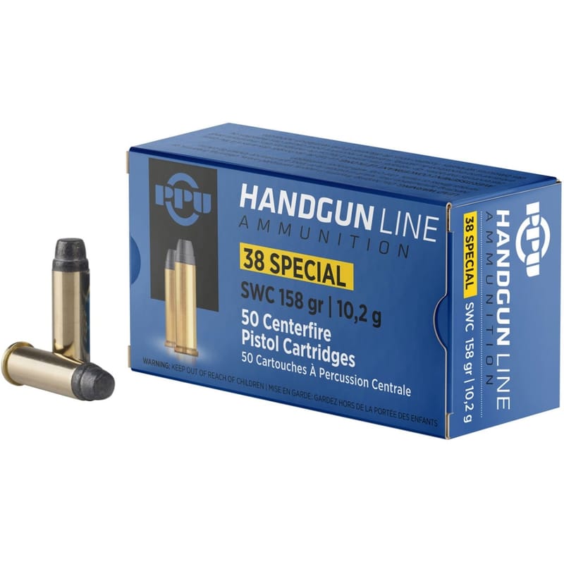 8605003813088 PPU PPH38SS Handgun 38Special 158gr Semi Wadcutter 50...