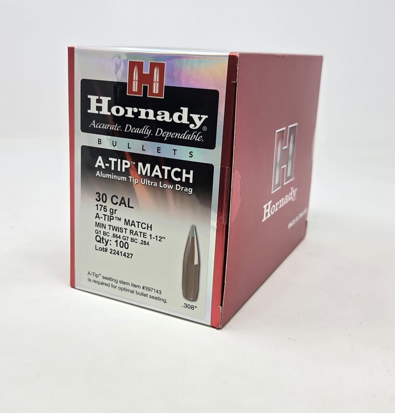 090255307177 Hornady 30 Cal (.308 Dia) Reloading Bullets H30717 176...