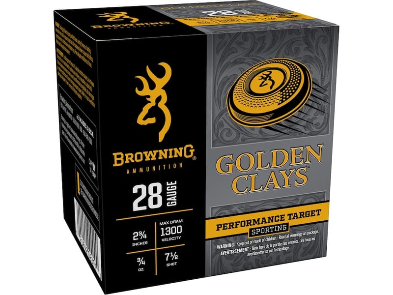 020892028913 Browning Golden Clays 28ga. 2-3/4" 3/4oz. #7.5 Shot 13...