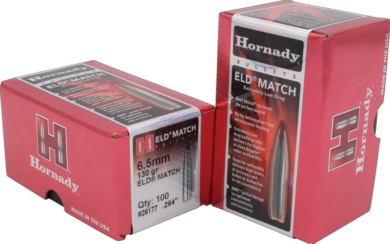 090255261776 Hornady 6.5mm (.264) 130gr ELD Match Projectiles #2617...