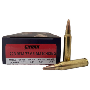 092763600399 Sierra 223 Ammo 77gr MatchKing Ammunition - 20 Rounds