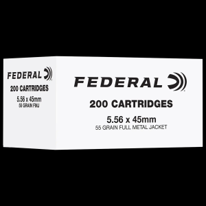 604544706321 FEDERAL 5.56 NATO 55GR FMJ 200RD/BX 5BX/CS