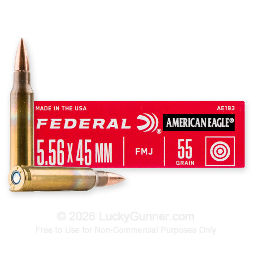 604544703917 Federal American Eagle Rifle Ammunition 5.56mm 55gr FM...