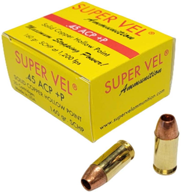 853816006137 Super Vel Ammunition 45 ACP 160 grain Solid Copper Hol...