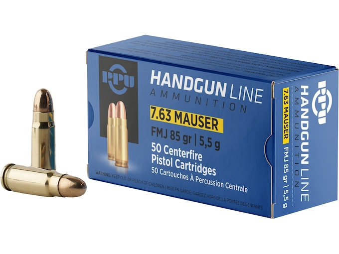 8605003813217 Prvi Partizan Ammunition - 7.63x25mm Mauser - 85 Grai...